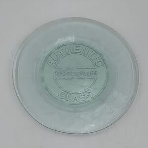 Authentic Recycled Glass Dinner Plates – Green Embossed, Made in Spain ONE plate